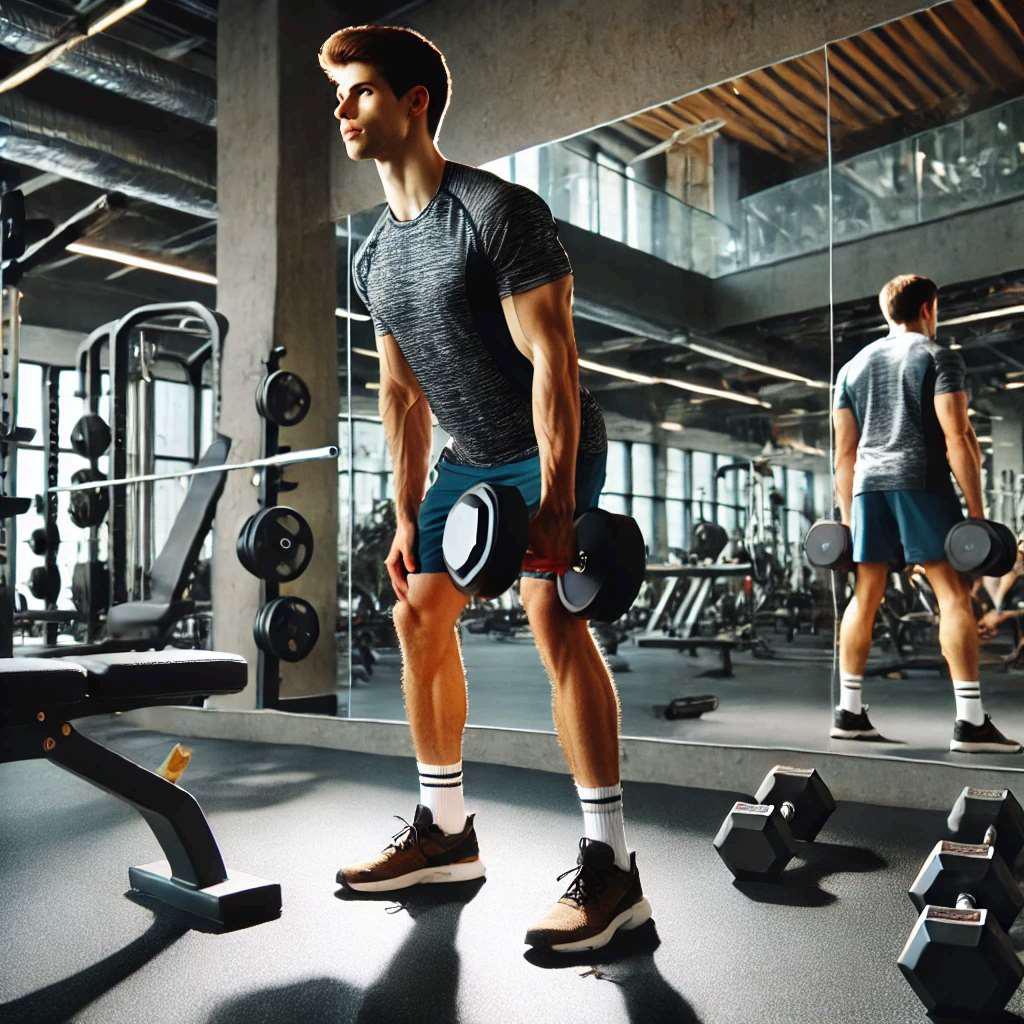 Persona entrenando con pesas